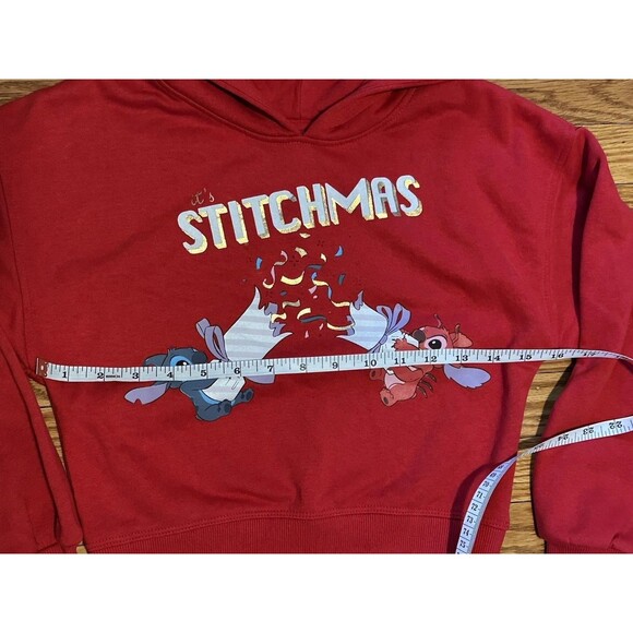 Disney Stitchmas Hoodie Girls 8-9 Years Red Lilo & Stitch Christmas Primark - Picture 5 of 6